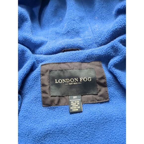 London Fog Boy's Toddler Blue Puffer Coat With Hood  Size 2T - Picture 9 of 11
